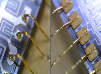 wire bonding,bonding,câblage,ultrasons,wedge bonding,wedge wedge,ball wedge,ribbon,ruban,soudage,thermocompression,thermosonique,ultrasonique